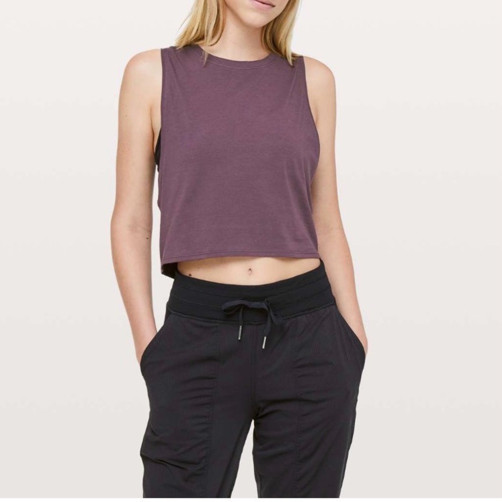 LULULEMON cut back crop tank purple size 2